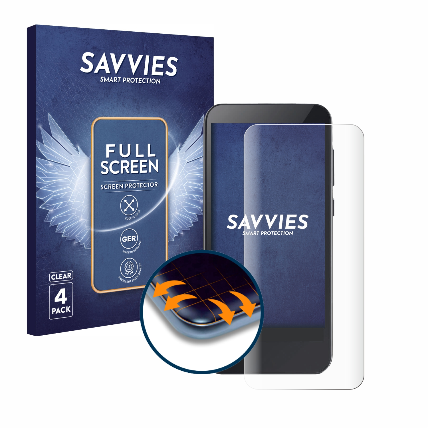 SAVVIES 4x Flex 3D Schutzfolie(für 5) Full-Cover Curved Omnipod