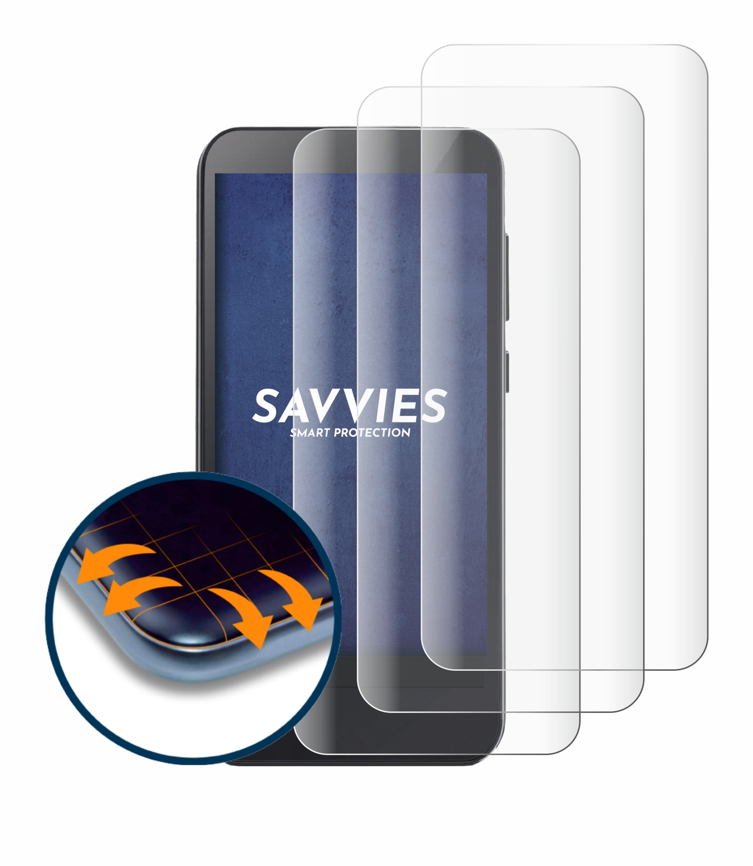 Curved SAVVIES Full-Cover Schutzfolie(für 4x 5) Omnipod Flex 3D