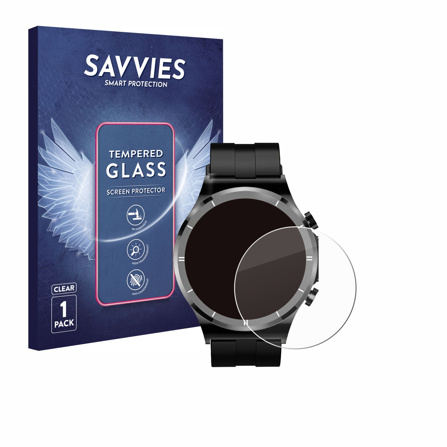 SAVVIES 9H klares Schutzglas(für DekeFit (1.39\