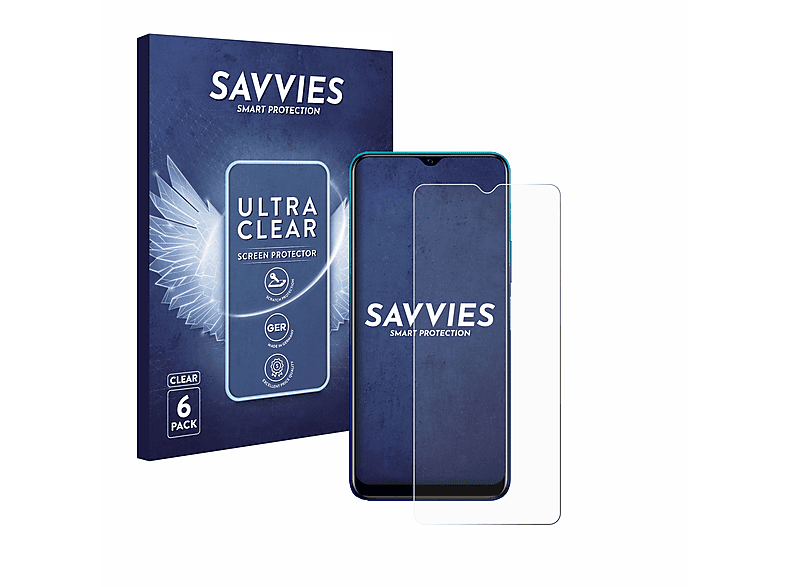 SAVVIES Vivo Schutzfolie(für klare Y20a) 6x