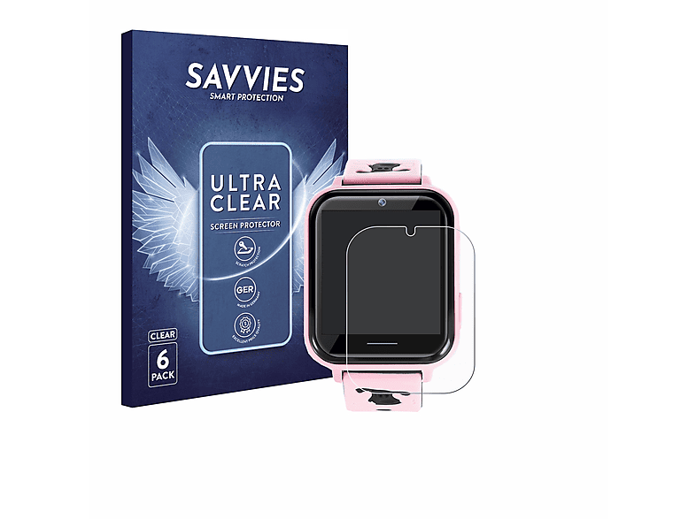 SAVVIES 6x klare Schutzfolie(für ele ELEOPTION A2) | Smartwatch Schutzfolien & Gläser
