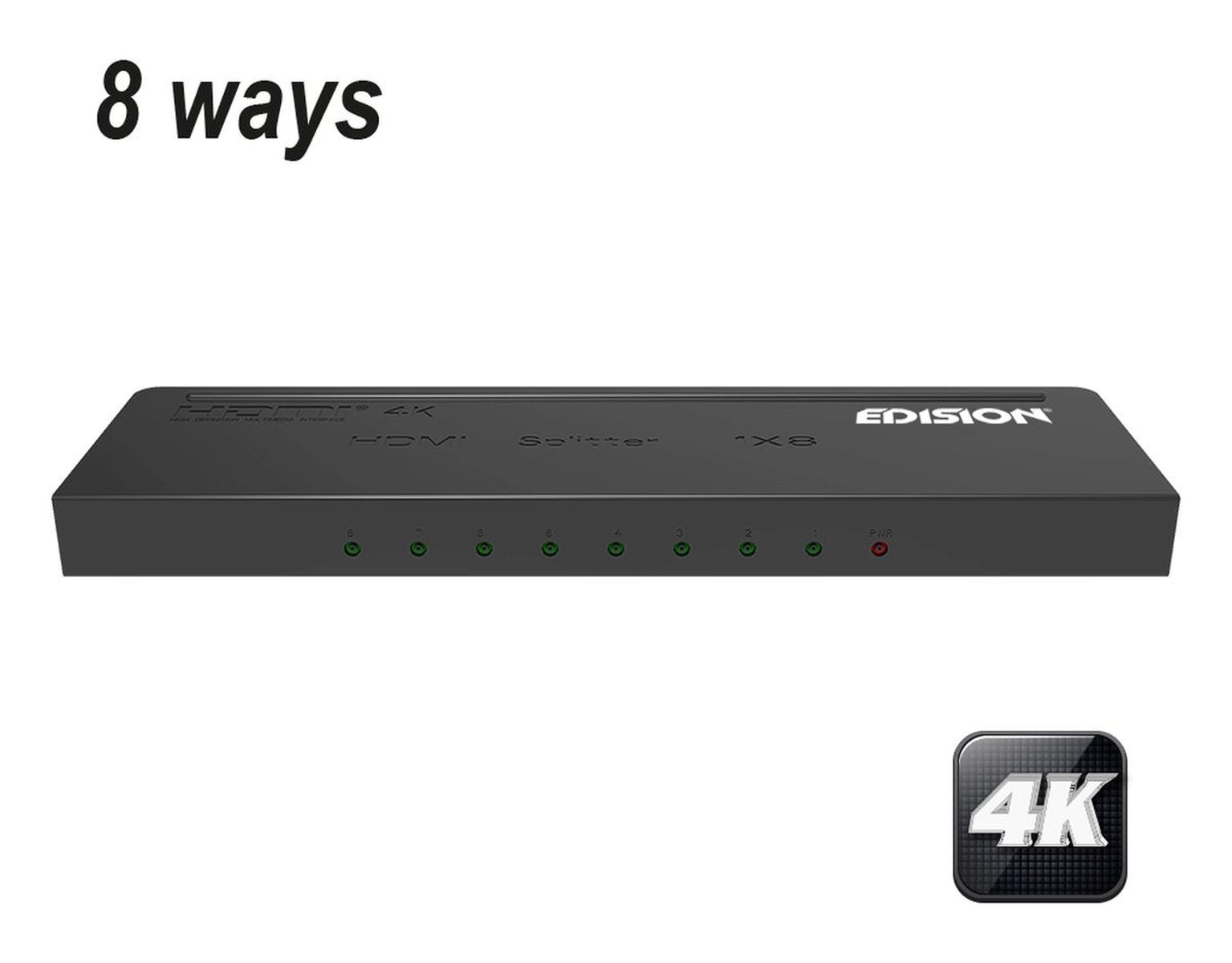 EDISION 4K HDMI 1 HDMI SPLITTER 8 Verteiler 8 fach X