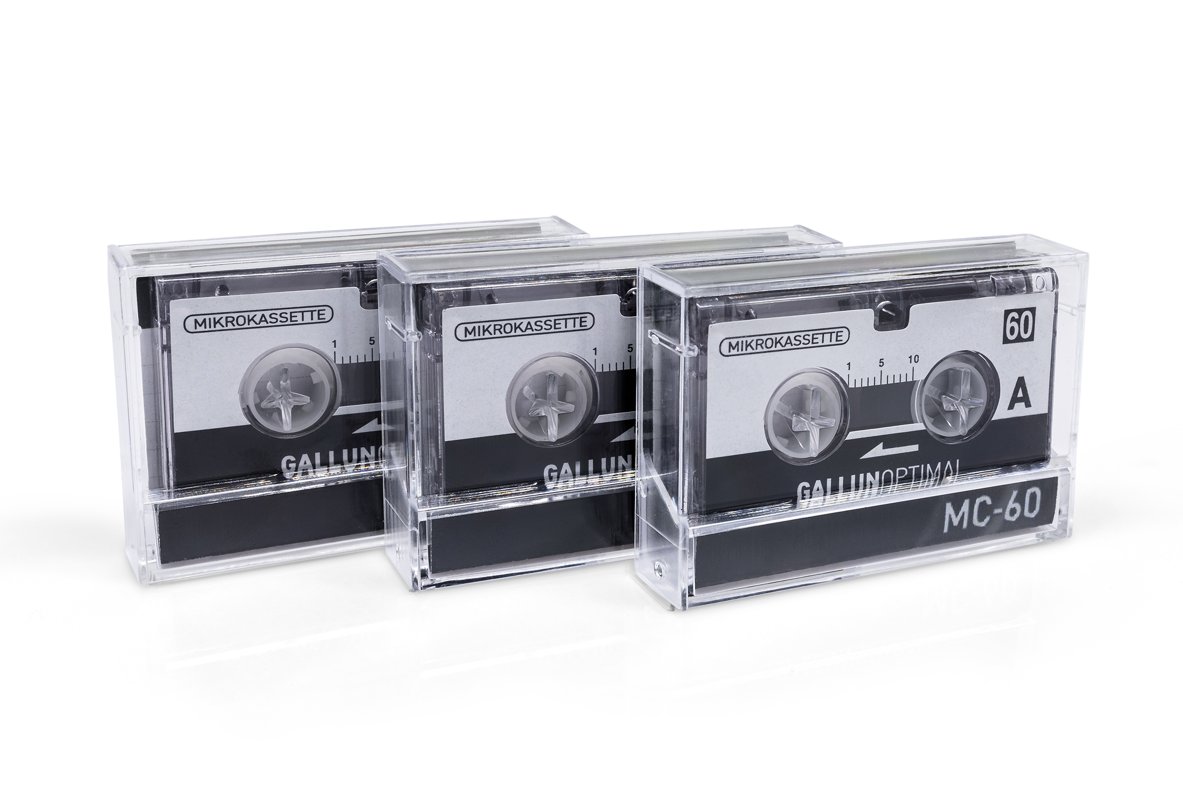 GALLUNOPTIMAL Type min. Microkassette schwarz/weiß 3er-Pack 60 Audiokassette, MC60