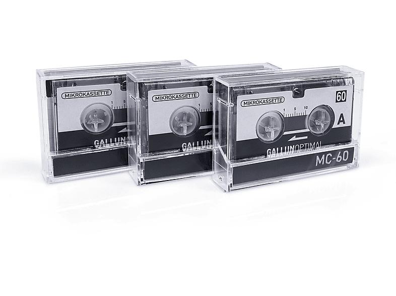 Audiokassette, Type Microkassette MC60 GALLUNOPTIMAL 60 schwarz/weiß min. 3er-Pack