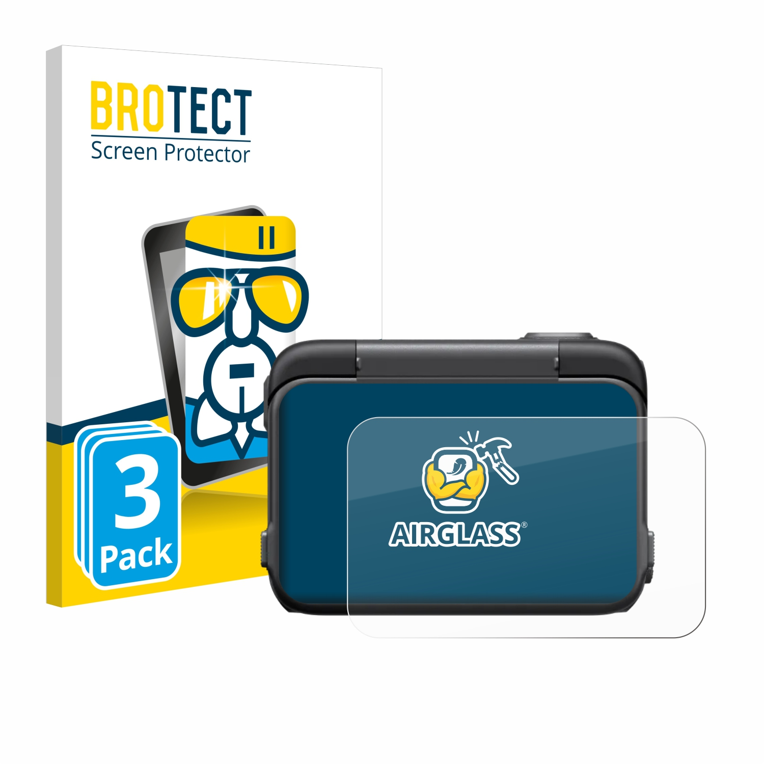 BROTECT 3x Airglass klare Schutzfolie(für Insta360 Ace Pro)
