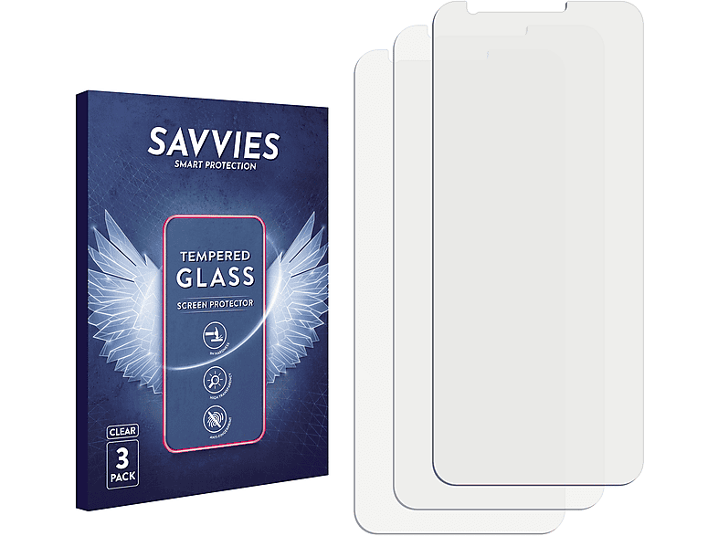 SAVVIES 3x 9H klares Schutzglas(für Google Pixel 3a)