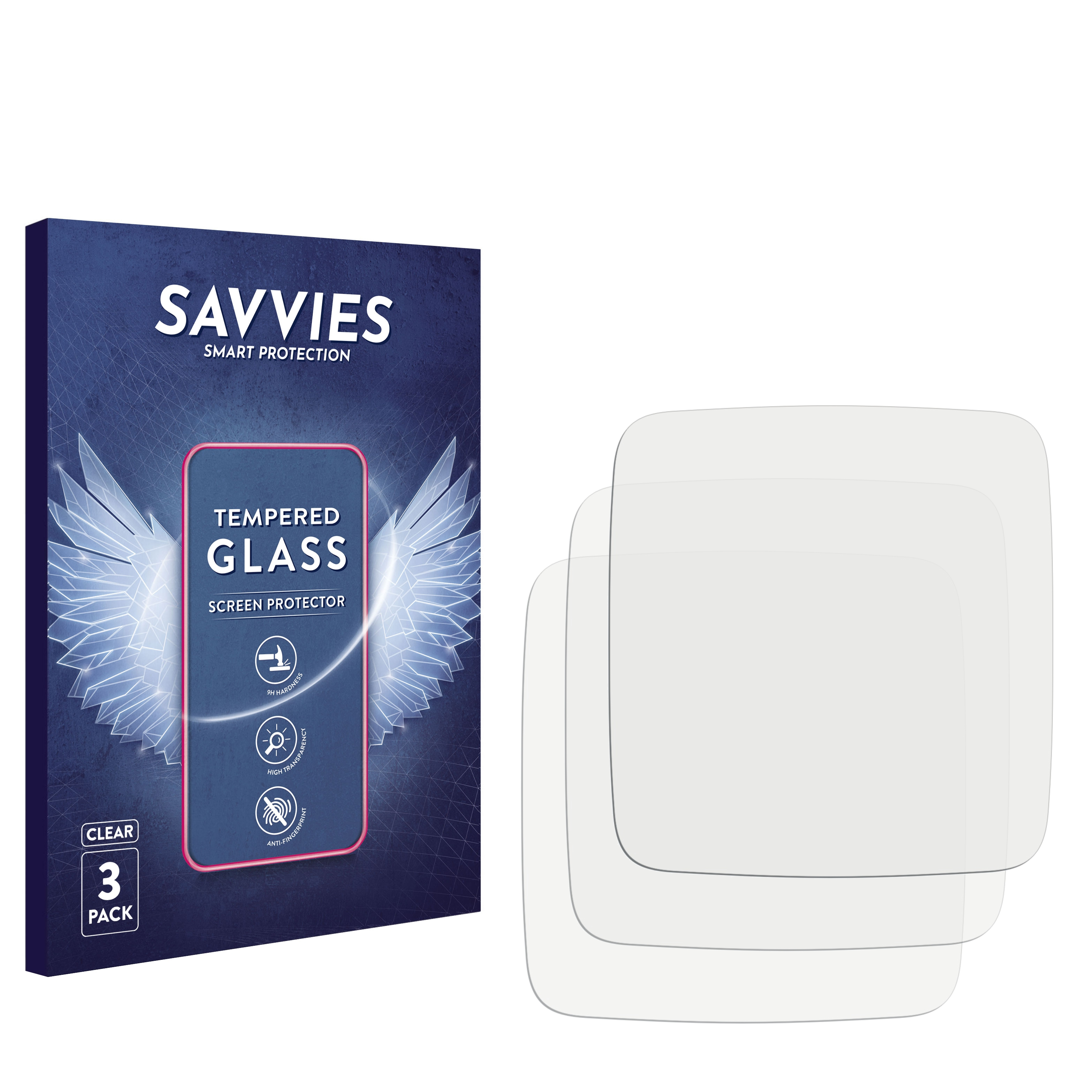 SAVVIES 920XT) 9H 3x klares Schutzglas(für Forerunner Garmin