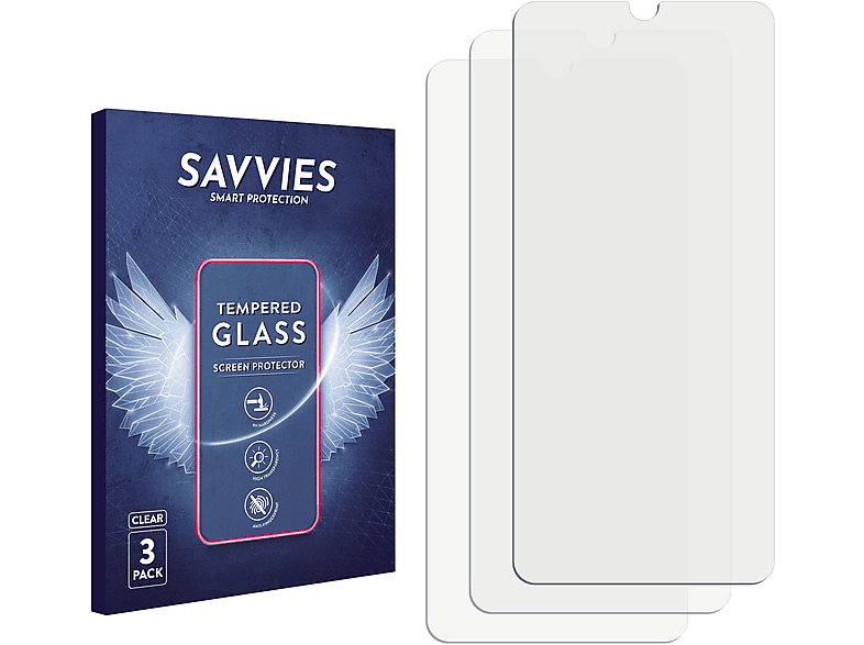 Huawei 2020) Schutzglas(für SAVVIES P smart 9H klares 3x