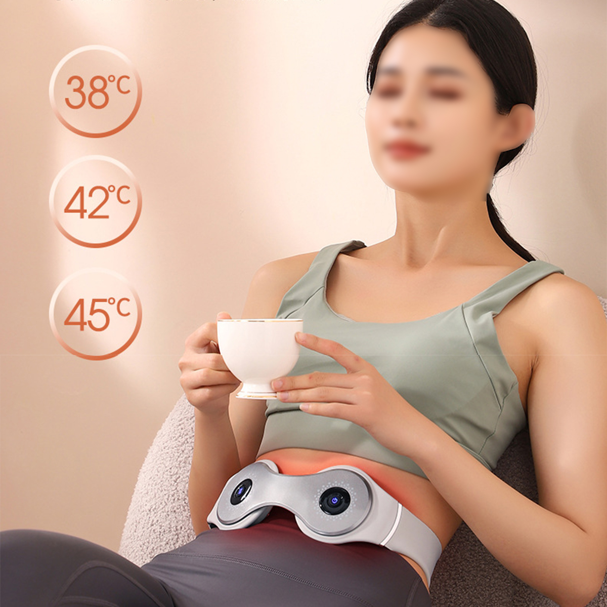 BRIGHTAKE Intelligenter und Akupressur Massagegerät Wärmebehandlung - Heizgürtel kabelloser