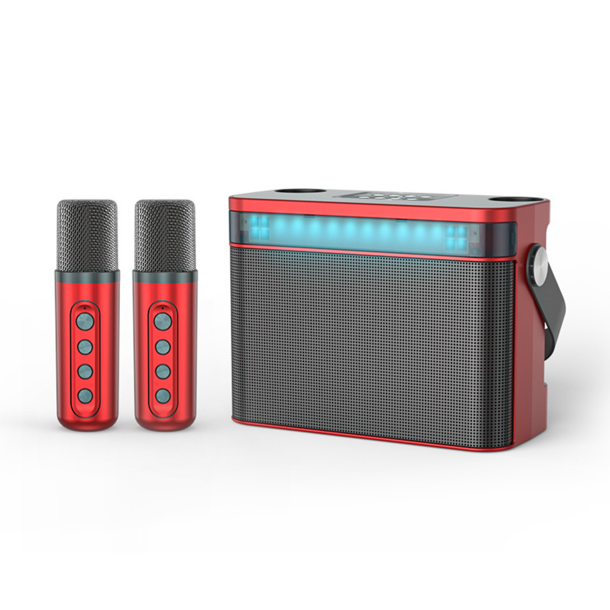 BYTELIKE Drahtloses Datenbank Sprachwechsler, Eingebaute Rot Bluetooth-Lautsprecher, Bluetooth-Audio-Doppelmikrofon mit