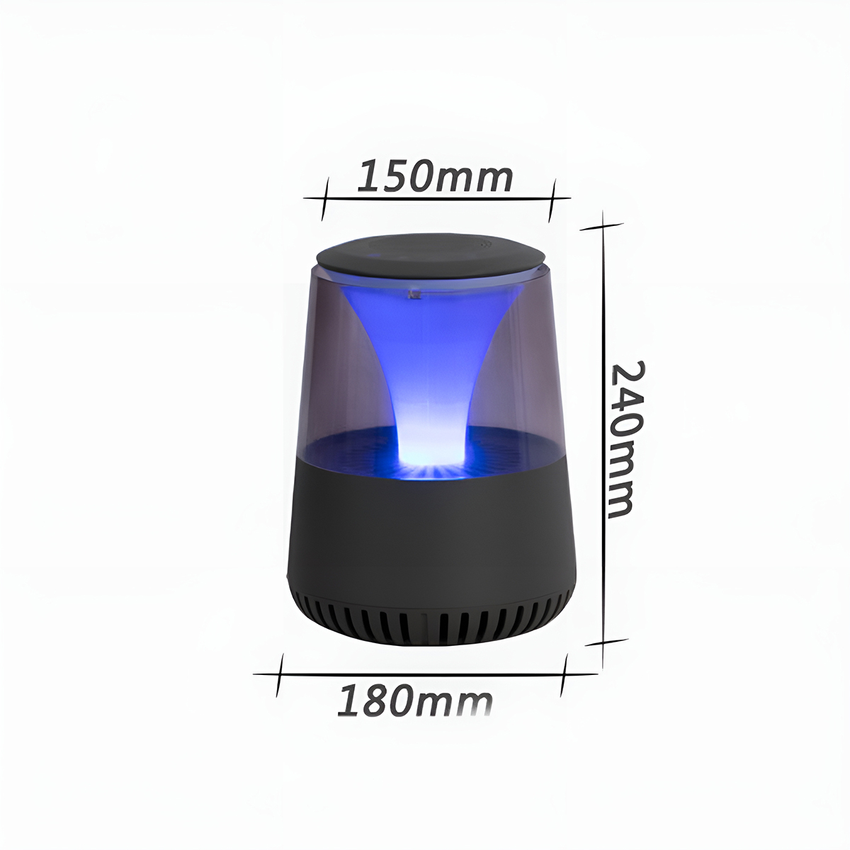 BRIGHTAKE Bluetooth-Luftreiniger mit Farbwechsellicht | Negative (10 Ionen Watt) Grau Luftreiniger