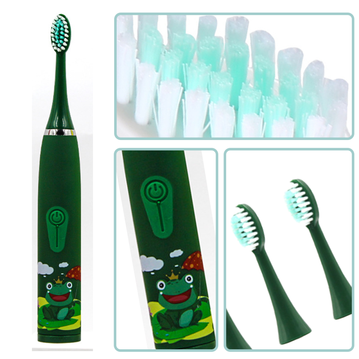green Zahnbürste ELKUAIE 4 Reinigungsstufen Elektrische