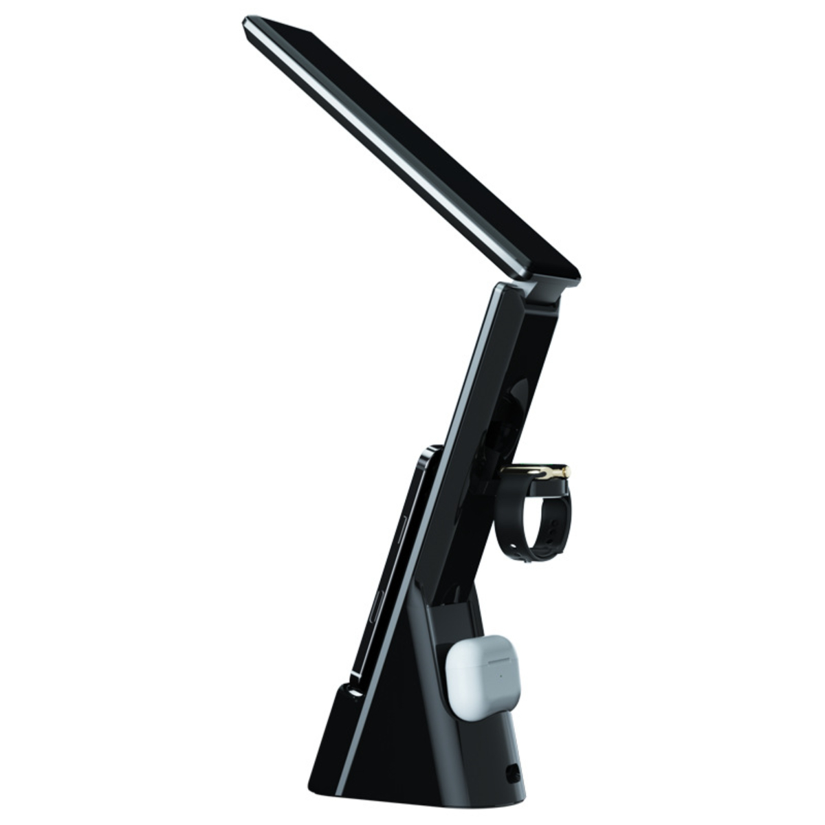 ENBAOXIN Kabellose Tischlampe - Fallenlassen Aufladen, mit Gemeinsam, kann Schwarz verwendet Handyhalterung werden als Uhr, Laden Kabelloses und