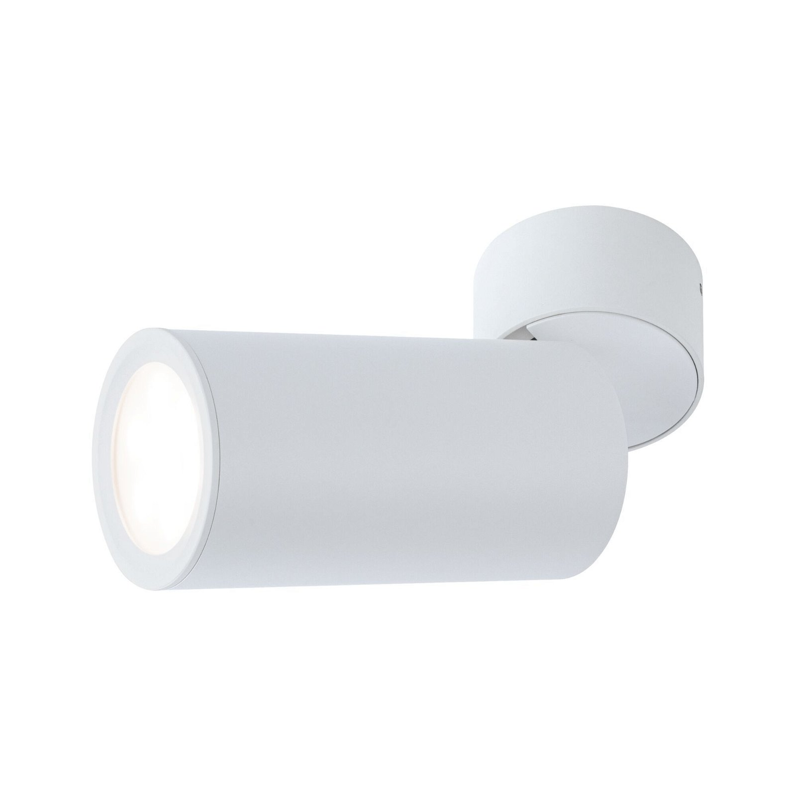 Biały reflektor cylindryczny na białym tle.