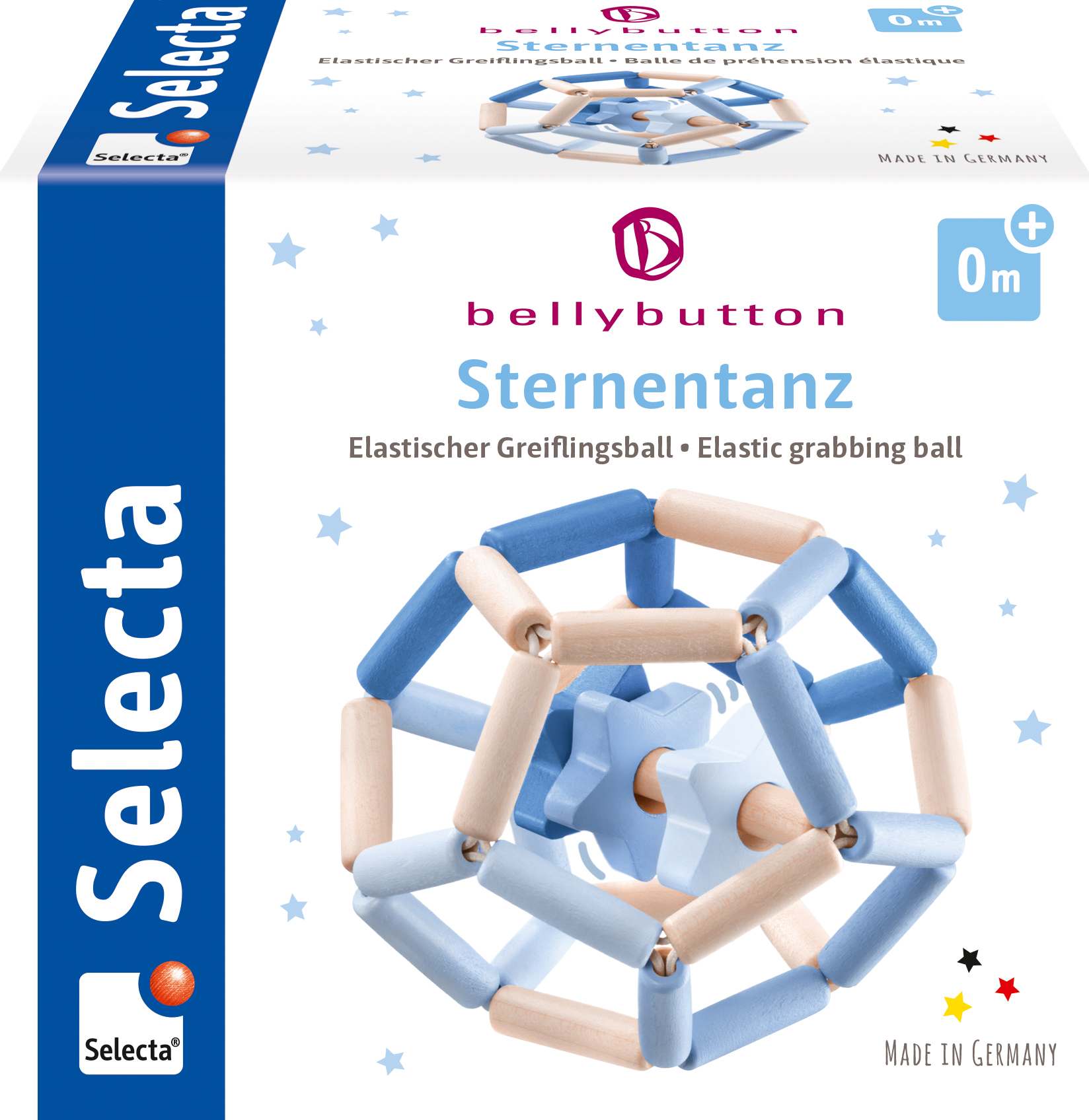 nein blau, - 11,5 Holzspielzeug cm SELECTA Selecta® bellybutton Sternentanz Greiflingsball, by