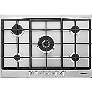 Placa de gas - SMEG 8017709179670, 5 zonas, 72,5 cm, Inox