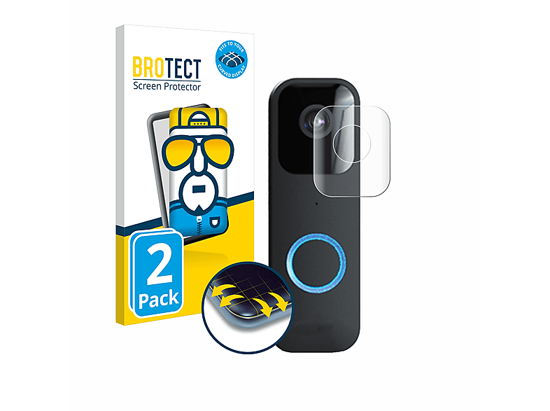 BROTECT 2x Flex Full-Cover 3D Curved Schutzfolie(für Blink Video Doorbell)
