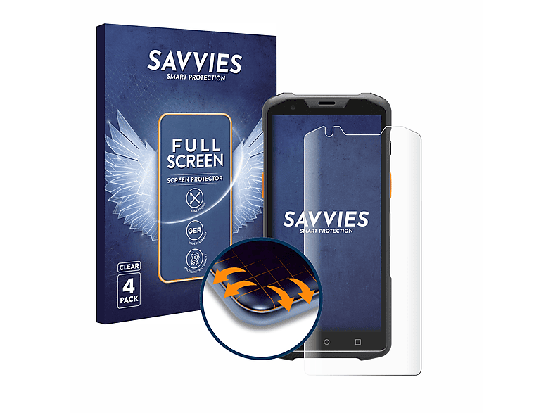 SAVVIES 4x Flex Full-Cover 3D Curved Schutzfolie(für Sunmi L2H)