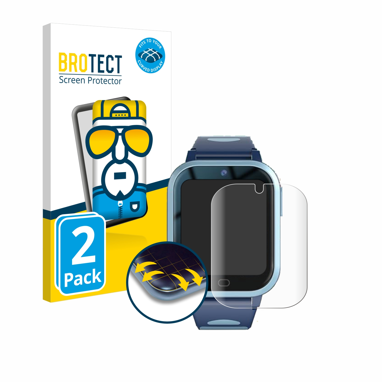 BROTECT 2x Flex Full-Cover 3D Curved Fitonme Smartwatch 2023) Schutzfolie(für 4G