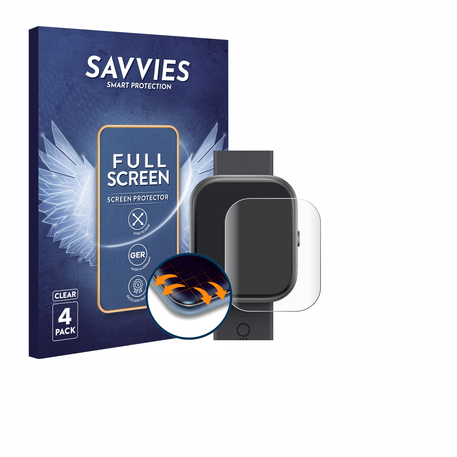 Curved Flex Schutzfolie(für Nothing 3D SAVVIES Full-Cover Watch 4x Pro) CMF