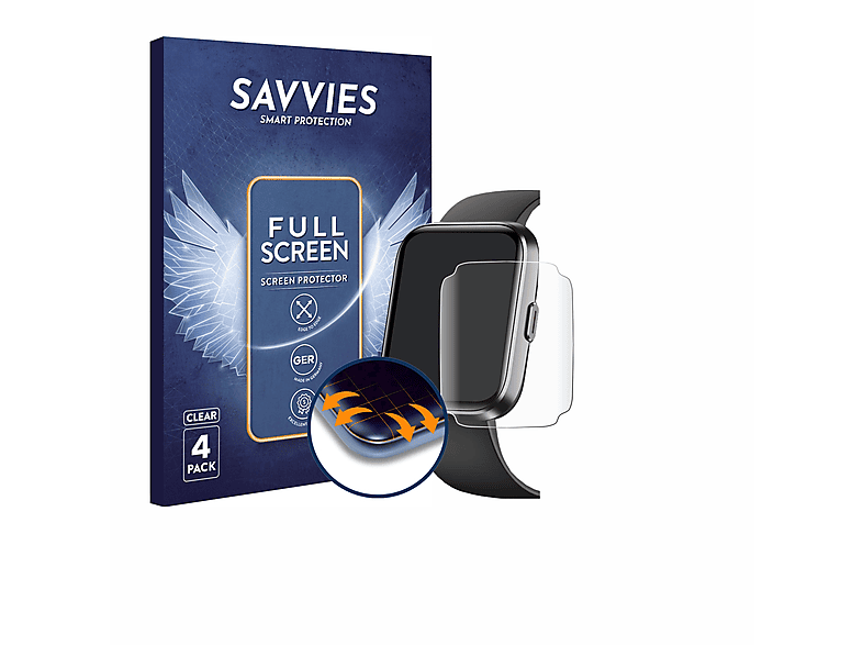 SAVVIES 4x Flex Full-Cover 3D Curved Schutzfolie(für Fitpolo 208Plus)