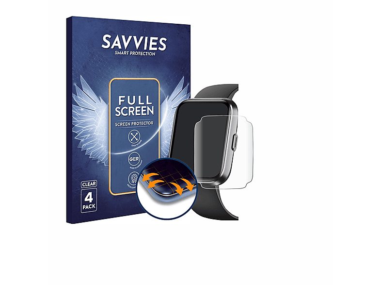 Fitpolo 3D 4x Flex SAVVIES 208Plus) Full-Cover Curved Schutzfolie(für