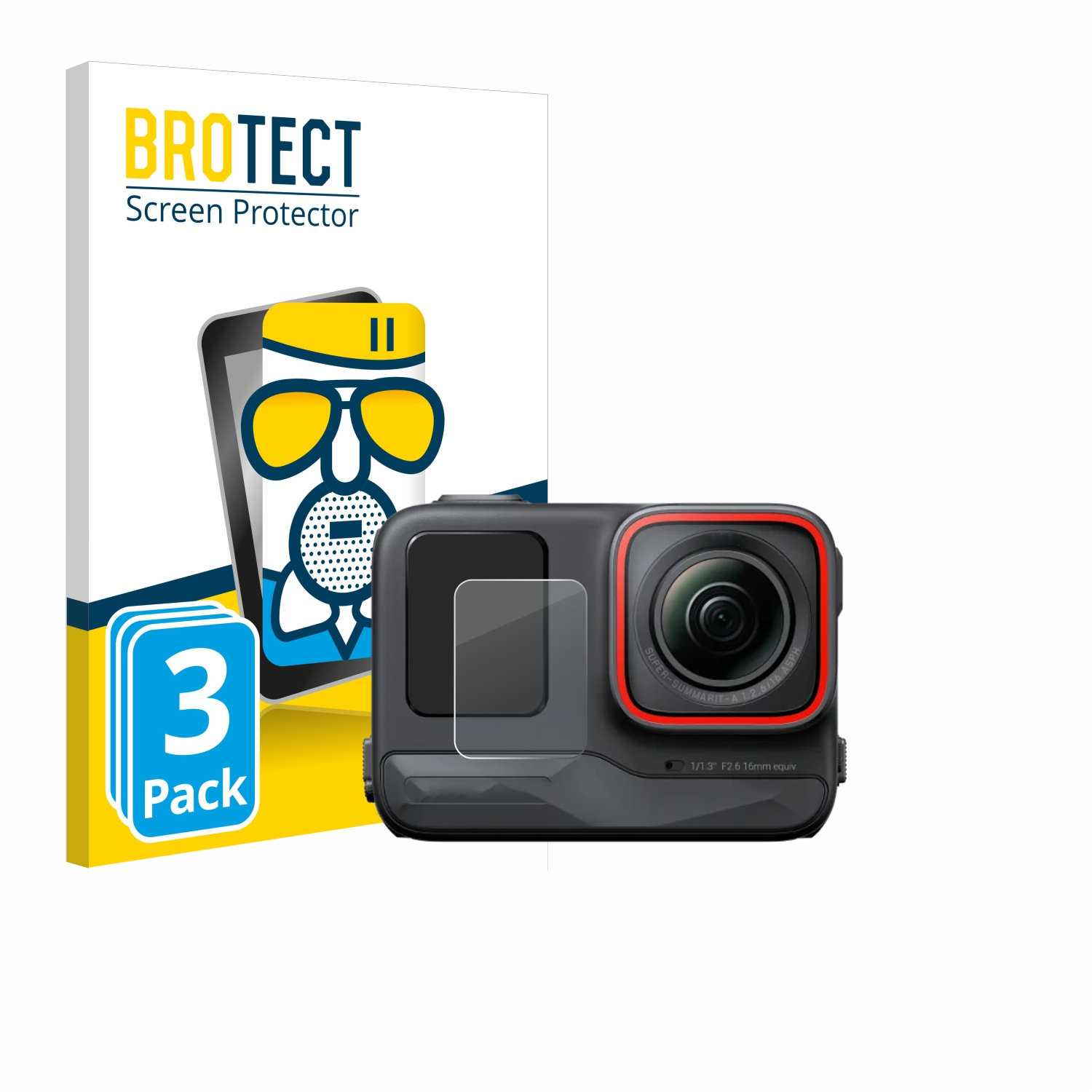 BROTECT 3x Ace Insta360 Pro Airglass Schutzfolie(für (Vorderes matte Display))