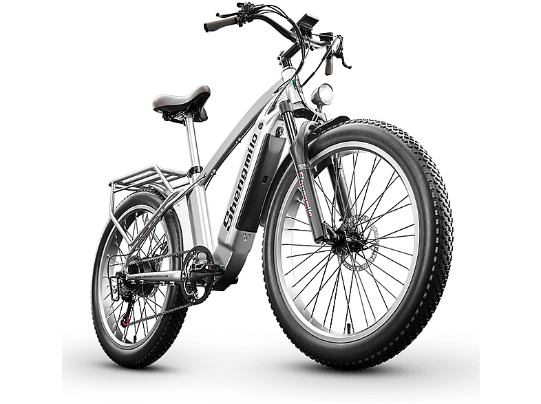 SHENGMILO Retro-Elektrofahrrad MX04, Spitzenleistung des Citybike (Laufradgröße: Silber) 1000 200 W, Zoll, 26 kg 720Wh, Tragfähigkeit BAFANG-Motors Unisex-Rad