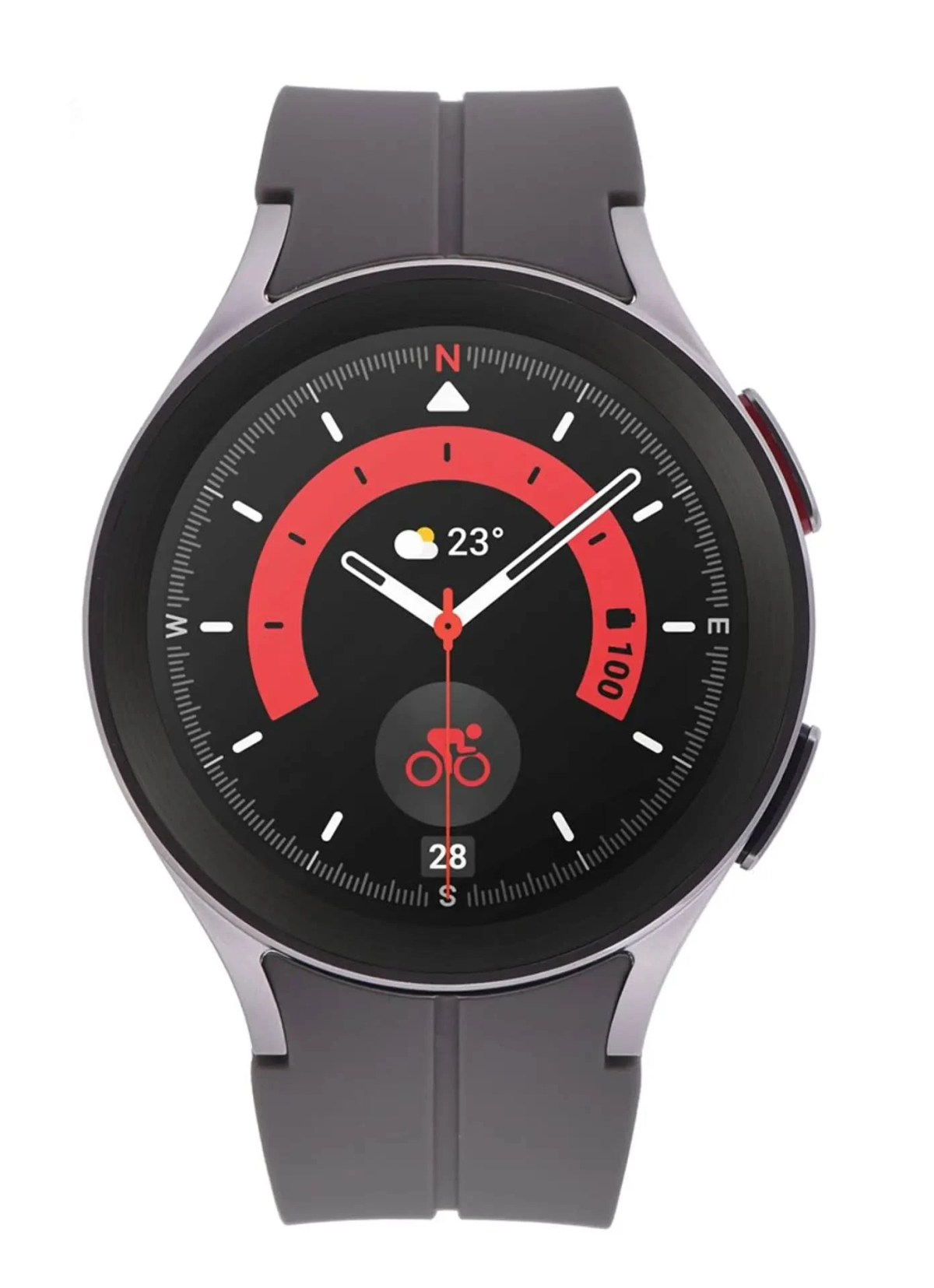 SAMSUNG R925FZ Smartwatch Titan Edelstahl, Universalgröße, Schwarz
