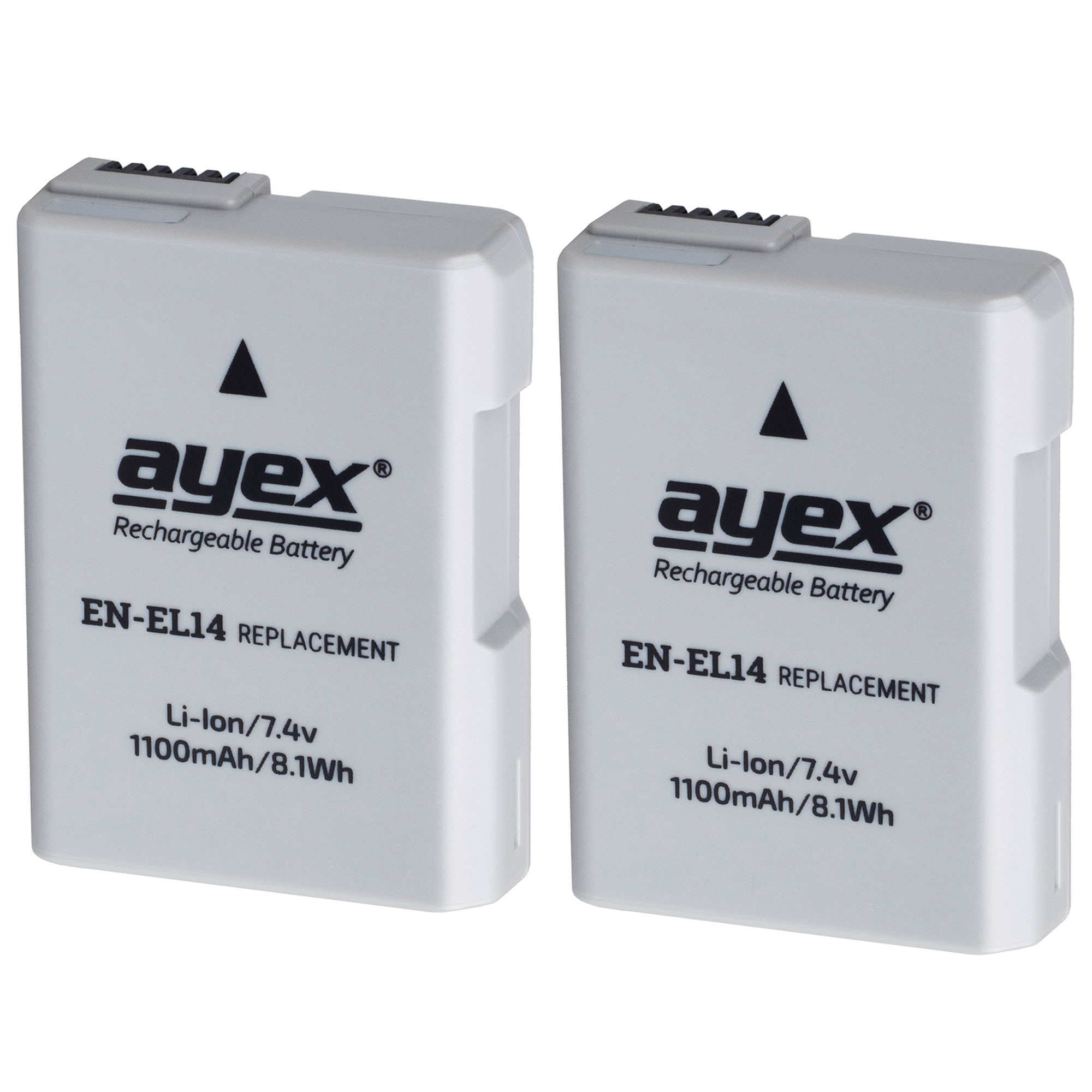AYEX 2 x Ladegerät, + Akku, EN-EL14 USB Dual- Black
