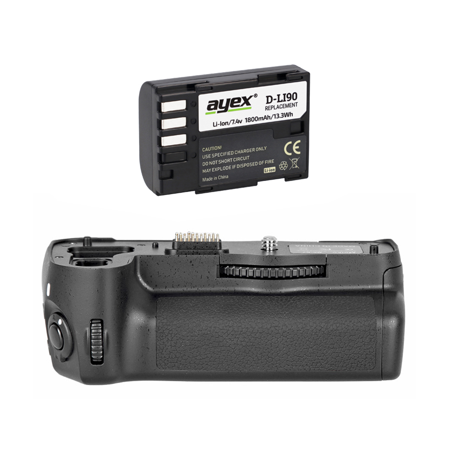 AYEX Batteriegriff Set Kameras D-Li90 Batteriegriff Akku, Pentax K-5 Set, IIs K-5 DSLR 1x + II K-5 K-7 für Schwarz