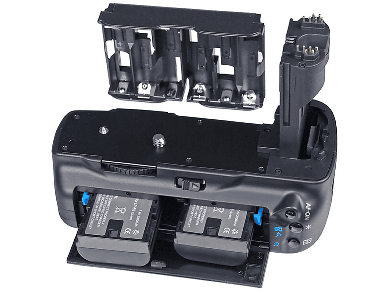 AYEX Batteriegriff für Canon EOS 5D Mark II + LP-E6 Akku wie BG-E6, Batteriegriff Set, Schwarz