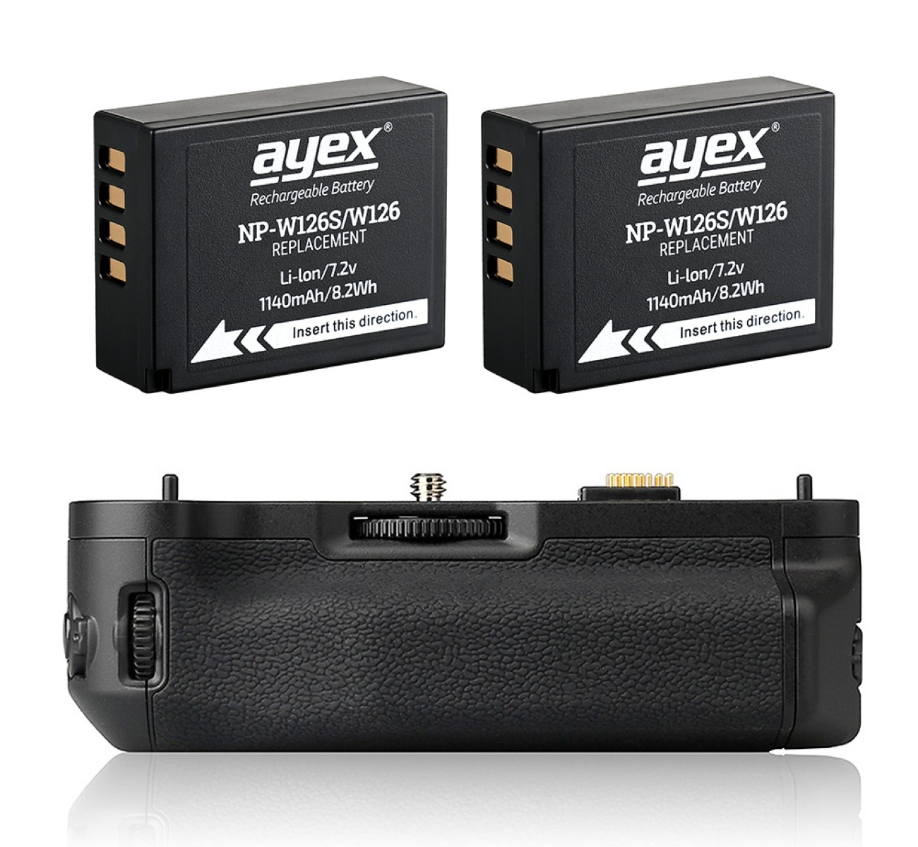 X-T1 Akkugriff, Batteriegriff 2x NP-W126S Fujifilm + MEIKE für schwarz Akku,