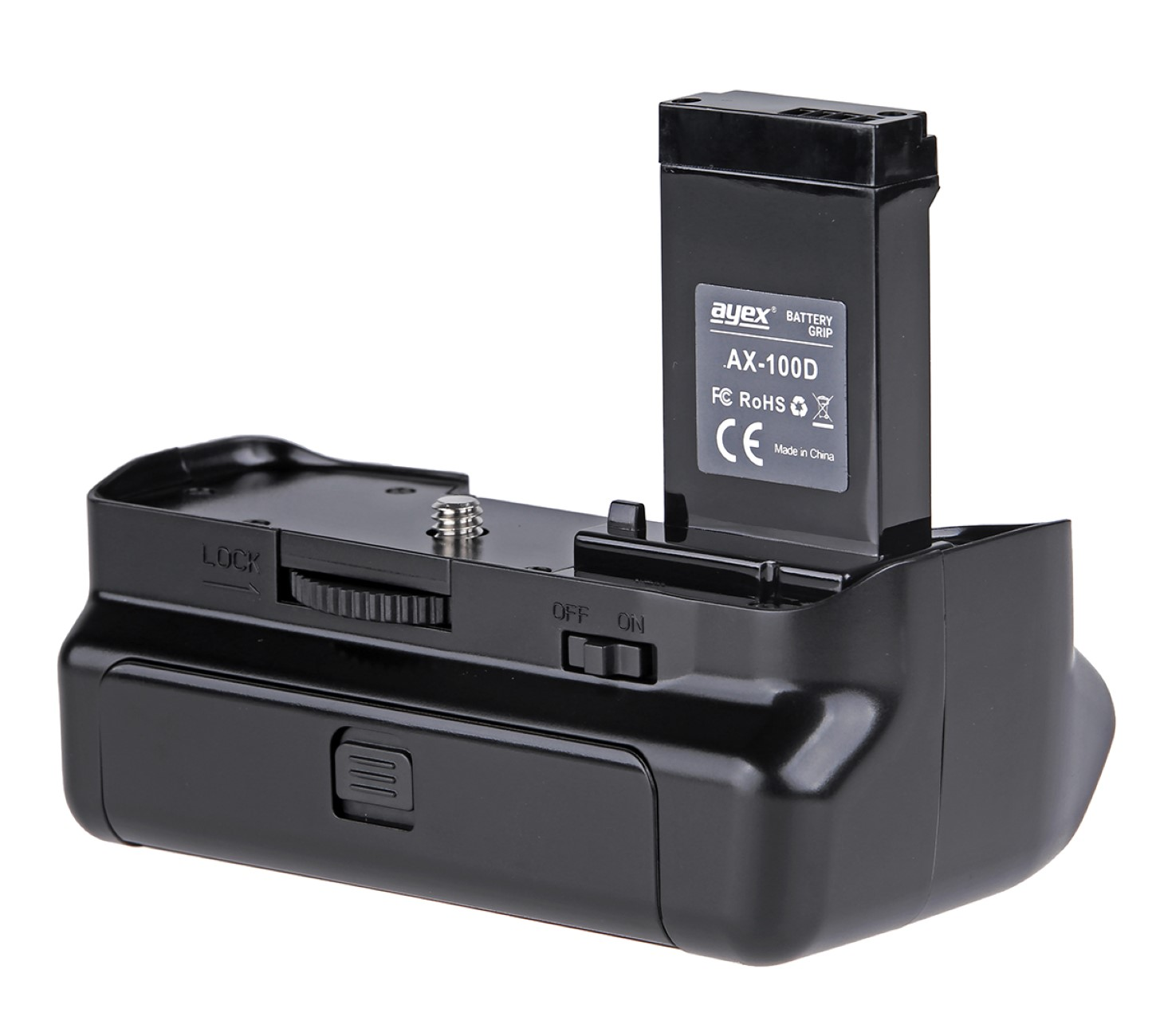 AYEX Batteriegriff Set für Canon + Akku + LP-E12 IR-Fernauslöser 100D USB Dual + Batteriegriff-Set, 1x EOS 2x Black Ladegerät