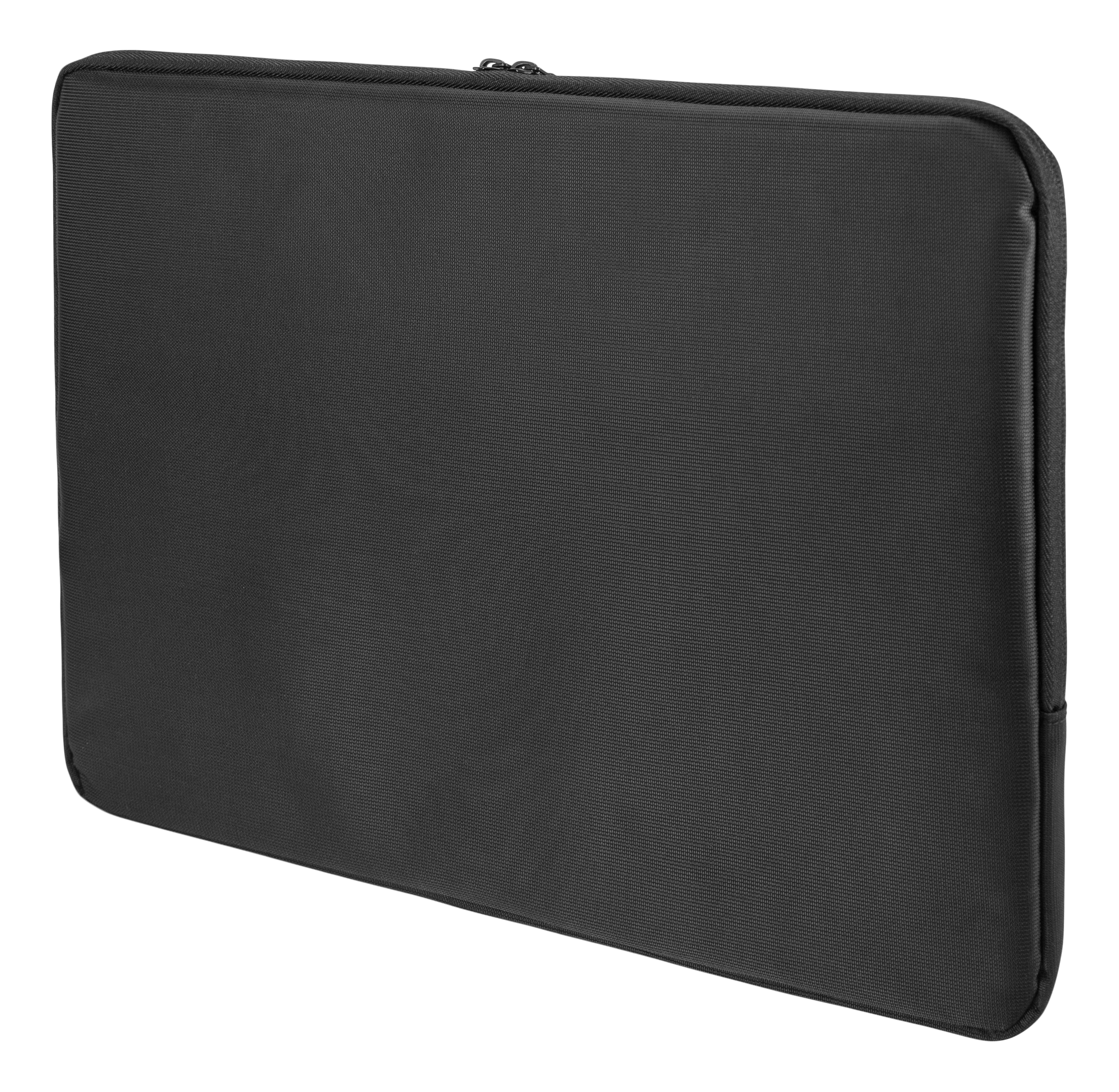 Schwarze Laptop-Hülle mit Reißverschluss.