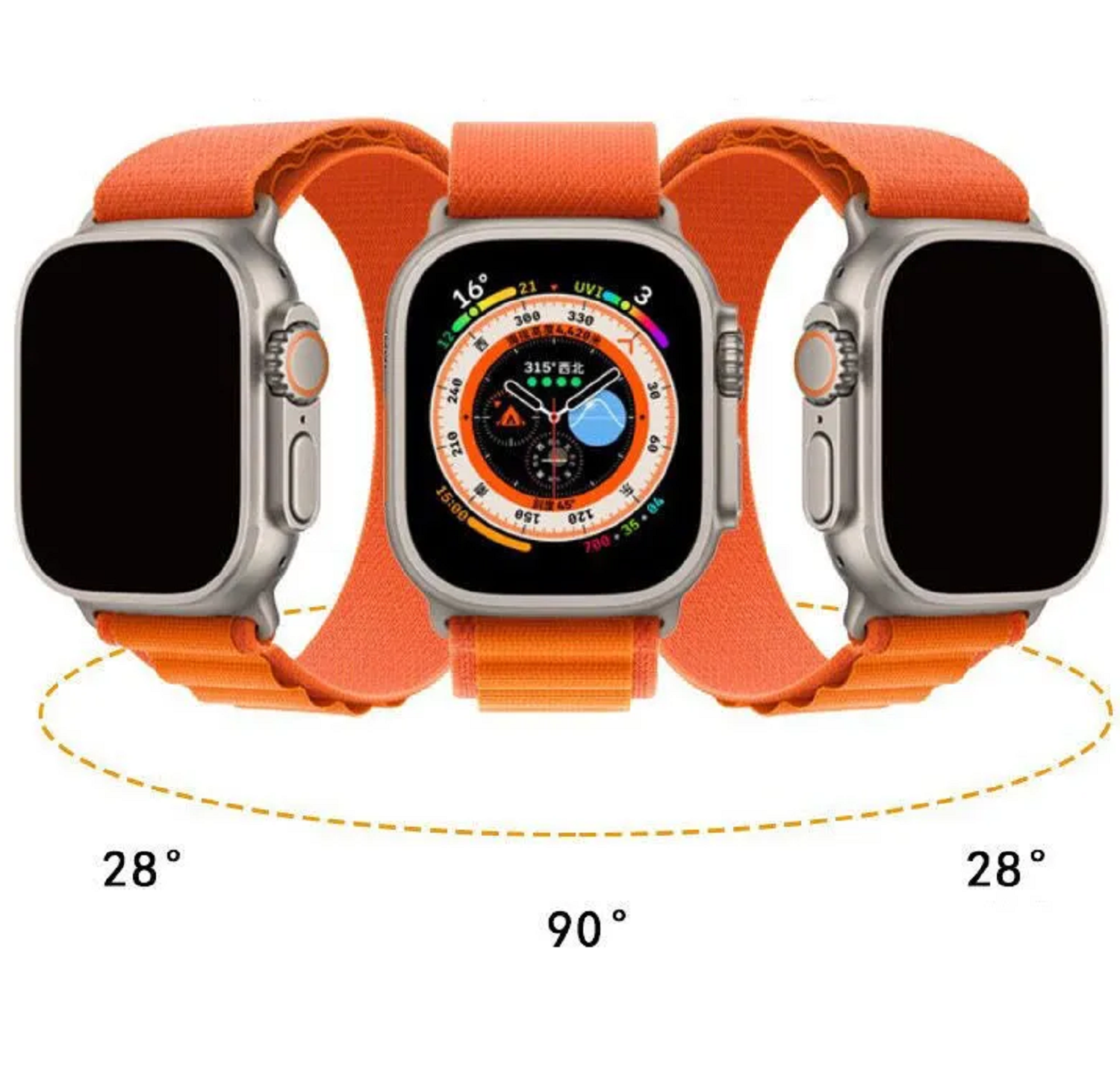 PROTECTORKING 1x Echtes Watch Apple Apple 49mm) ANTI-SPIONAGE Displayschutzfolie(für Panzerhartglas Ultra 9H