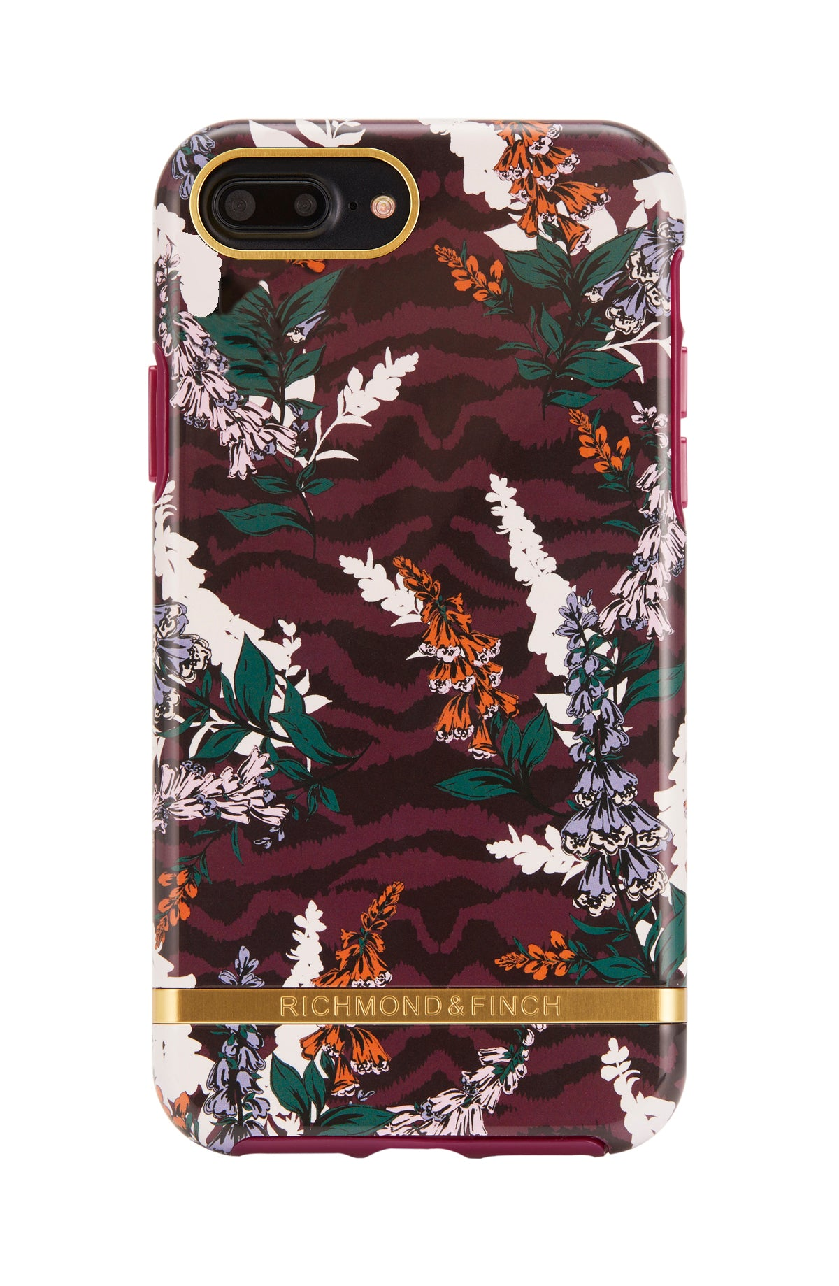 iPhone Hülle & Zebra-Blumen, RICHMOND Braun Backcover, FINCH Apple, 6+/6S+/7+/8+, iPhone