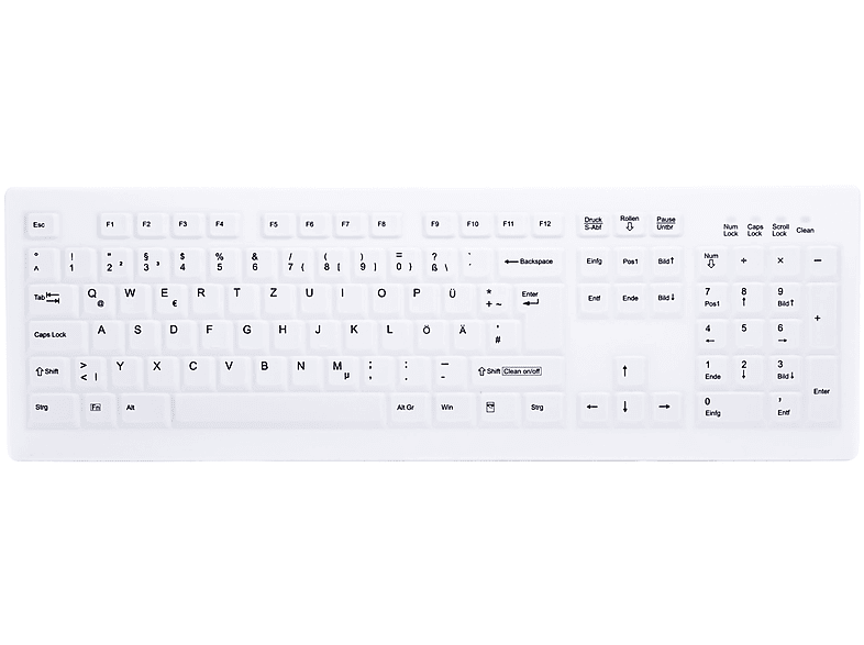CHERRY AK-C8100F-FU1-W/GE ACTIVE KEY AK-C8100 Tastatur, Standard WL WEISS