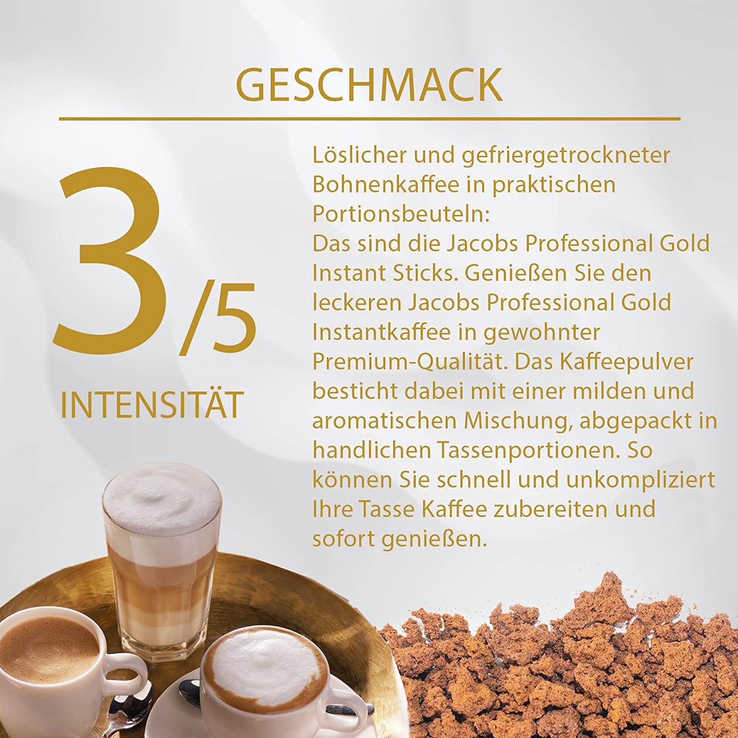 auflösen, 25 (In Gold Instantkaffee x Kaffee Heißgetränkeautomaten) heißem löslicher JACOBS Professional Sticks 8 Wasser