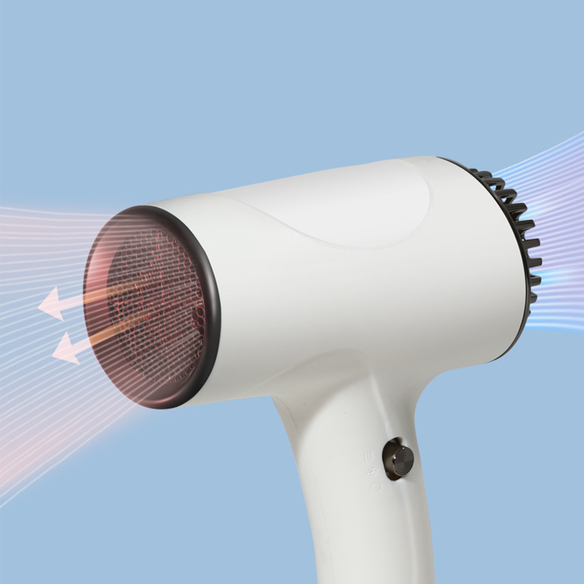 BRIGHTAKE Kabelloser Haartrockner mit Ionenpflege & Weiß Tragbar Leistungsstark | Watt) Haartrockner (500