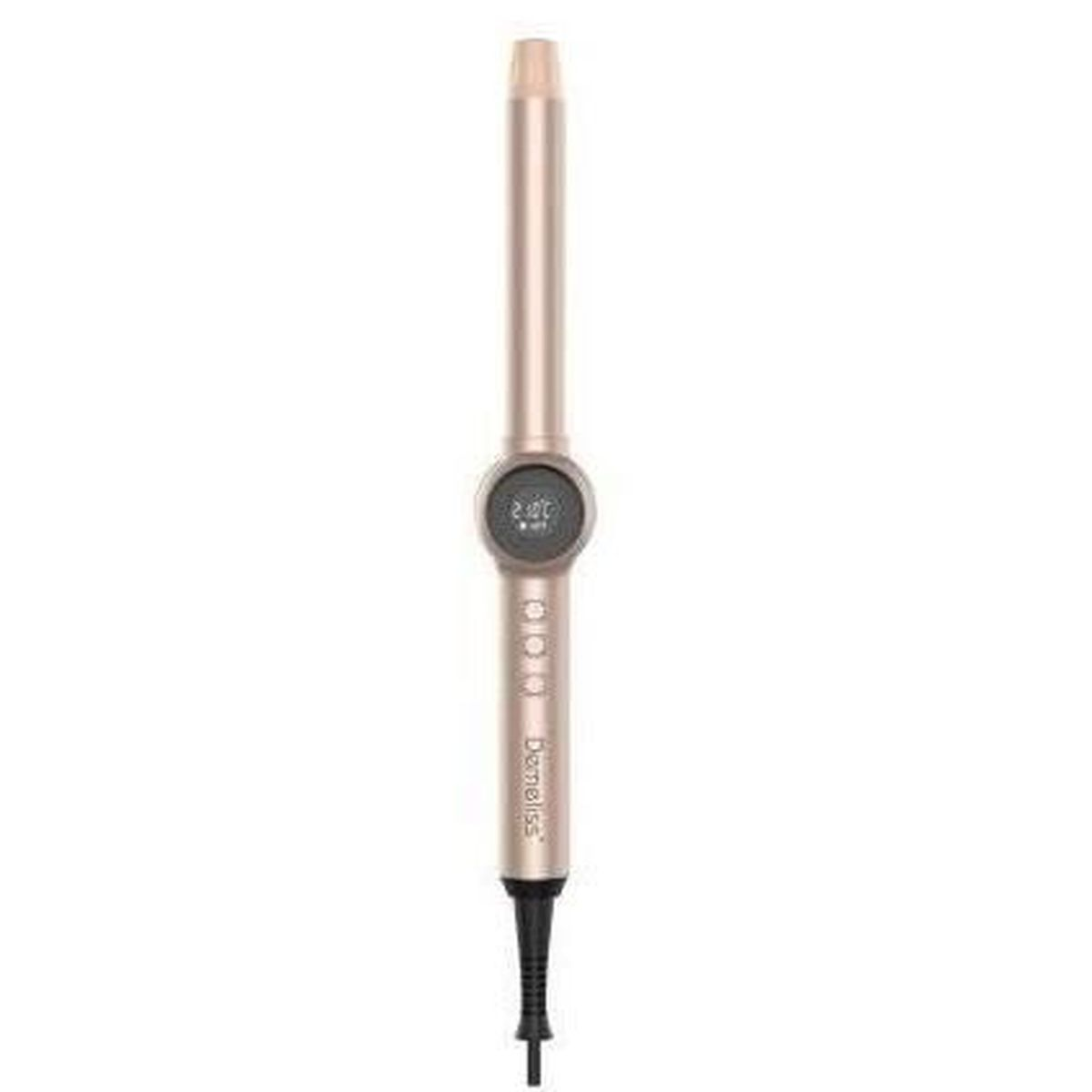 Haar-Lockenstab, goldene Farbe, schwarzer Griff, Digitalanzeige.