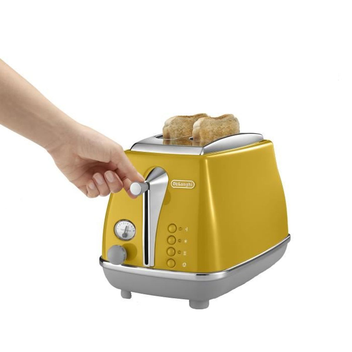 DELONGHI CTOC 2103 Y ICONA CAPITALS 2-SCHLITZ NEW YORK GELB Toaster Gelb (900 Watt, Schlitze: 2)