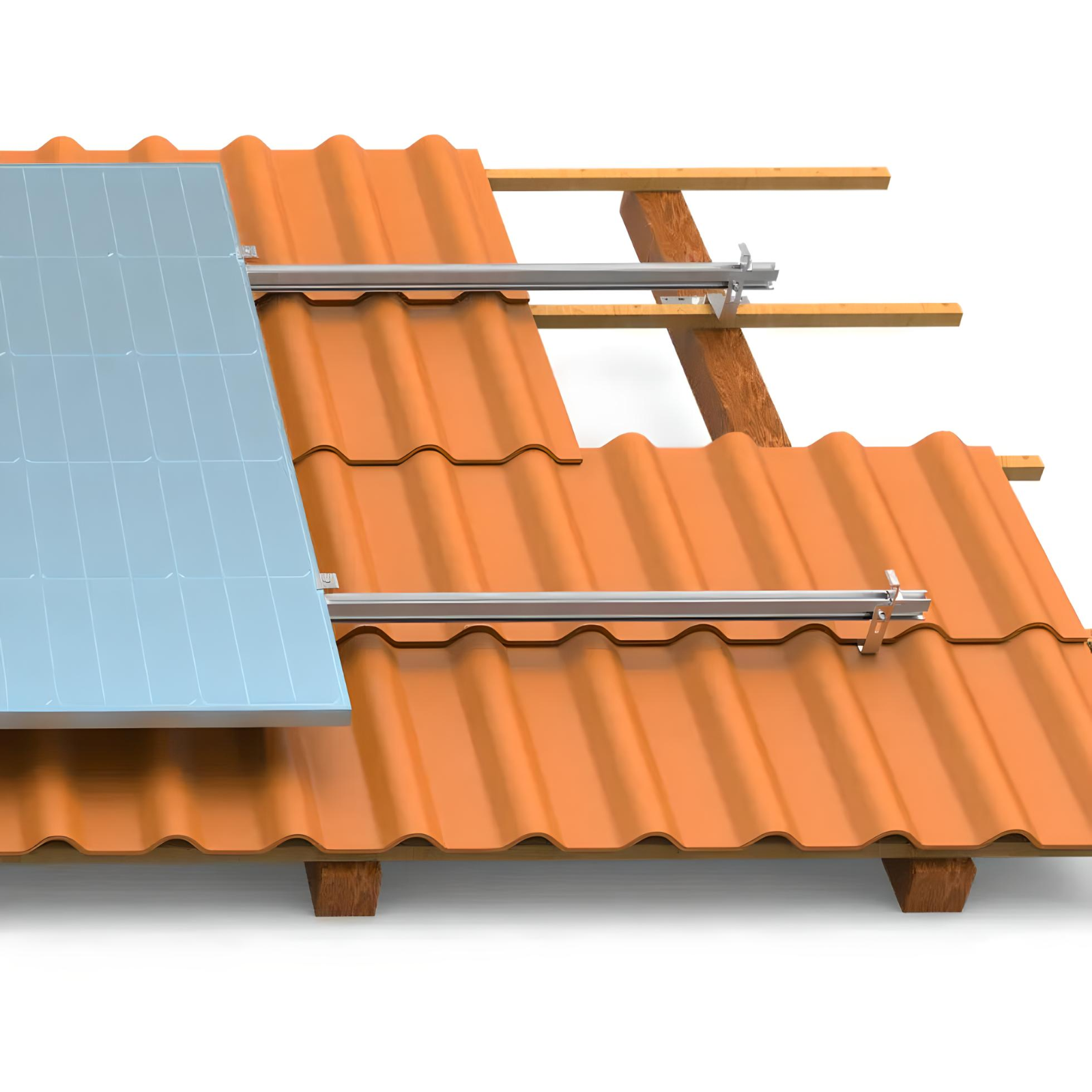 TZIPower Balkonkraftwerk Ziegeldach Halterung für Solar Module Halterungs-Set 3