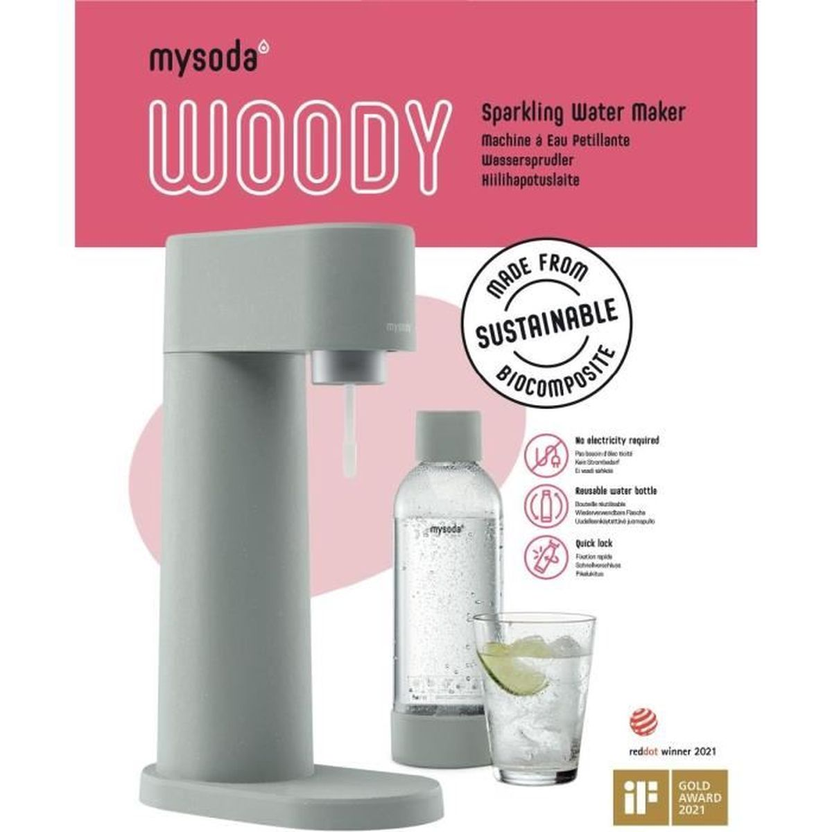 WOODY Wassersprudler INKL. CO2 UNIVERSAL PIGEON Pigeon ZYLINDER WD002F-GG