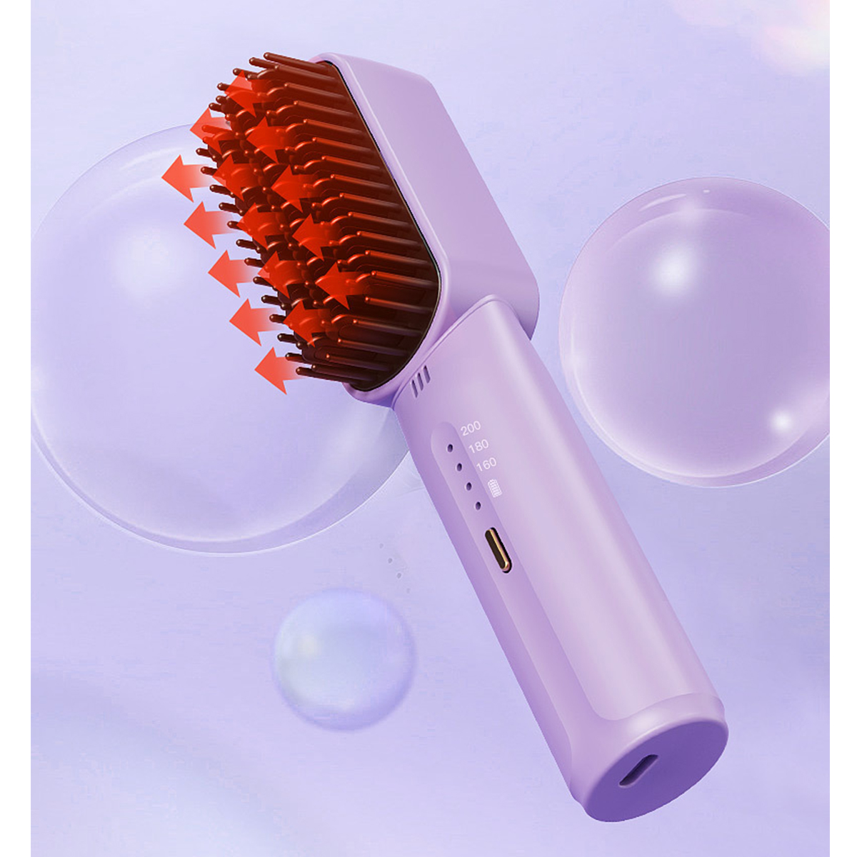 Haarglätter | Drahtloses Haarglättungskamm, Kamm Mini 3 BRIGHTAKE Glätteisen Temperaturstufen: Anion