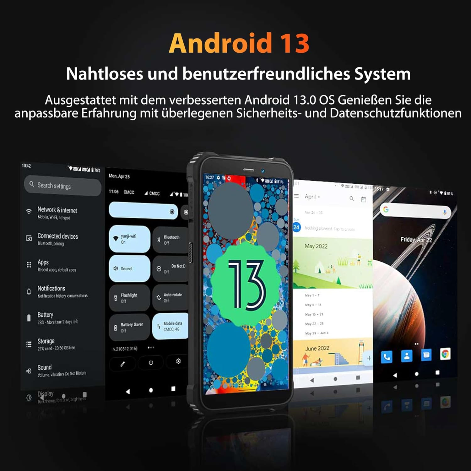 OUKITEL 6300mAh NFC Android IP68 Dual GB 12GB+128GB WP32 13 Schwarz SIM 128