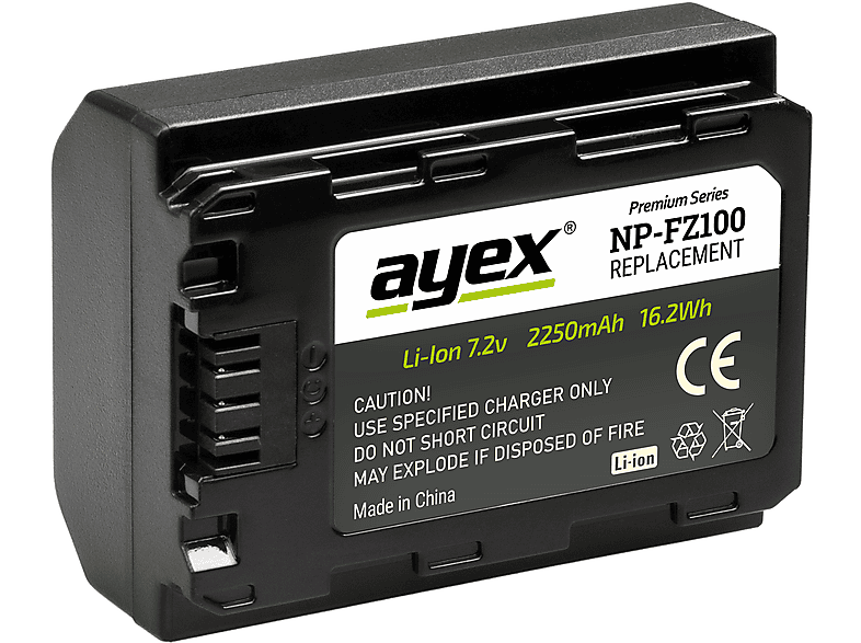 AYEX Black NP-FZ100, Kamera-Akku,