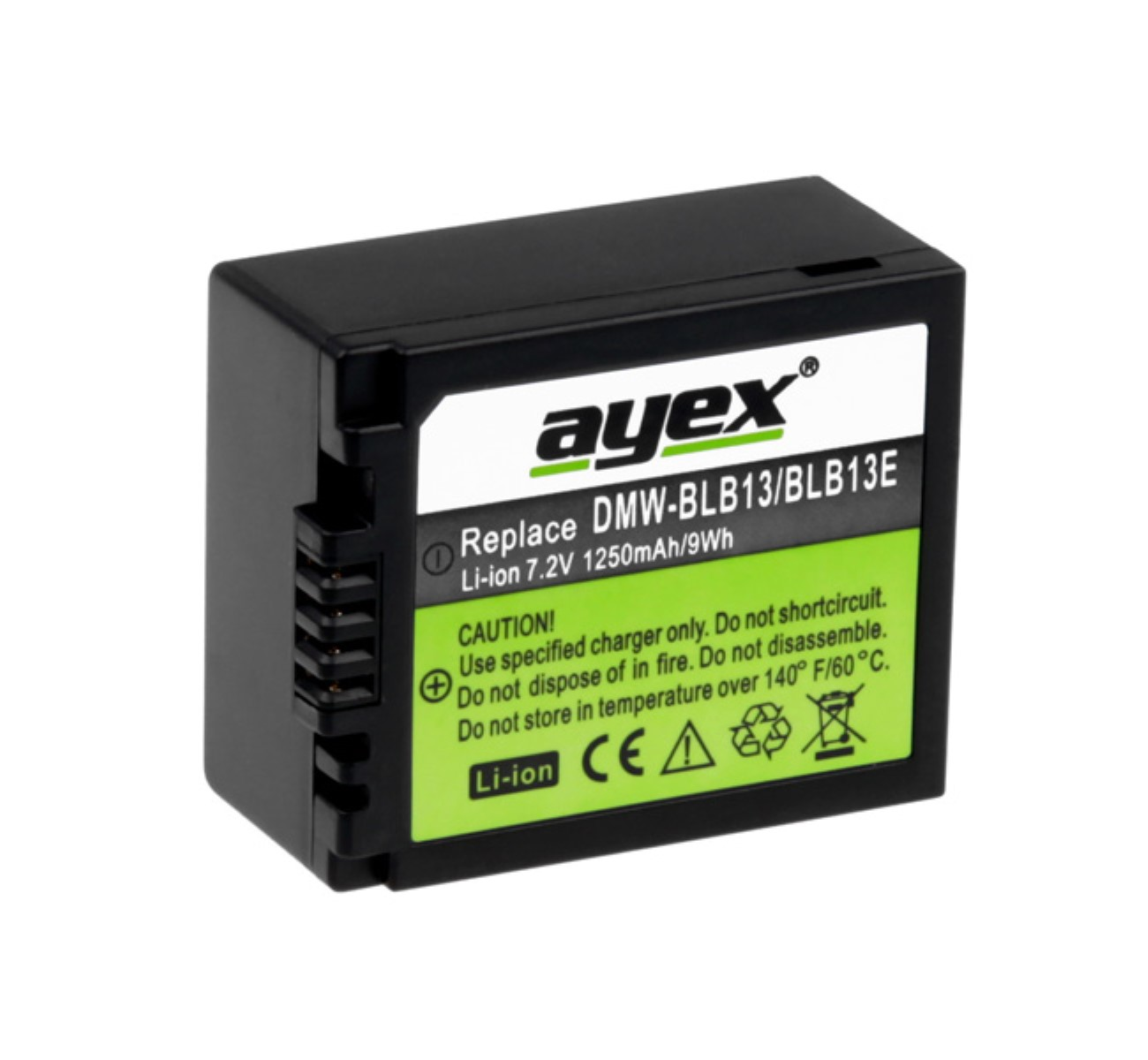Hochwertige Black kompatibel, 100% AYEX Zellen extra wie Akku Panasonic starke Kamera Leistung Akku, BLB-13E