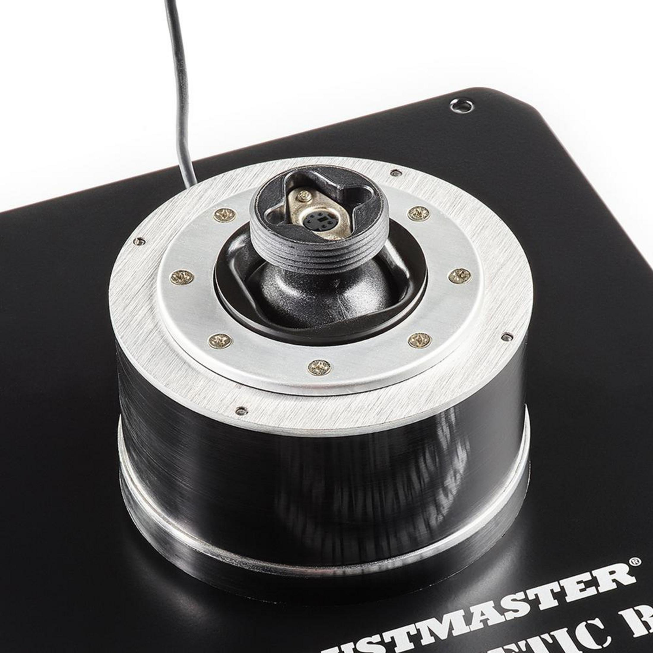 A black base with a silver ring and a black central component.