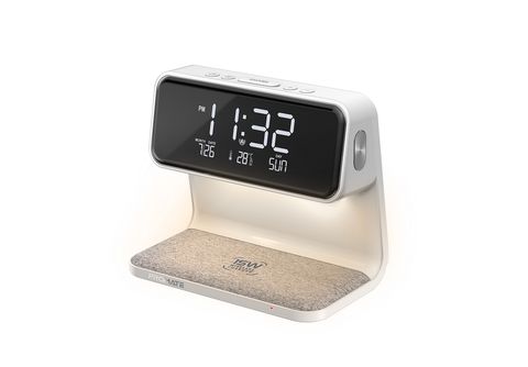 Reloj despertador inteligente - Lumix-15W Reloj despertador digital con cargador  inalámbrico 15 W Luz nocturna ajustable PROMATE, Blanco